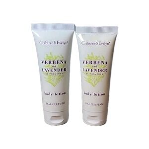 Crabtree & Evelyn VERBENA & LAVENDER Body Lotion NEW Travel Size 0.8 oz Lot of 2